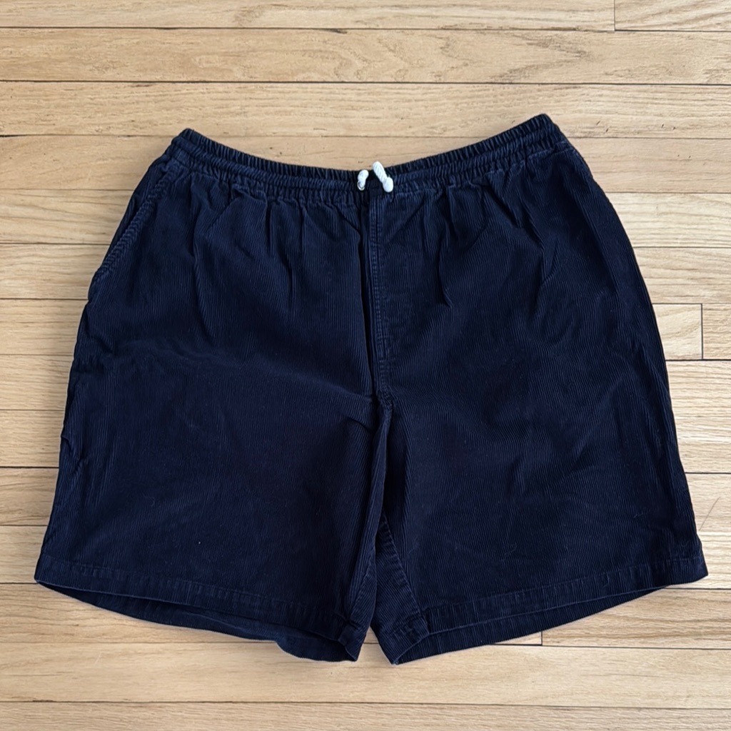 Noah Nyc Navy Corduroy Flat Front Men's Shorts